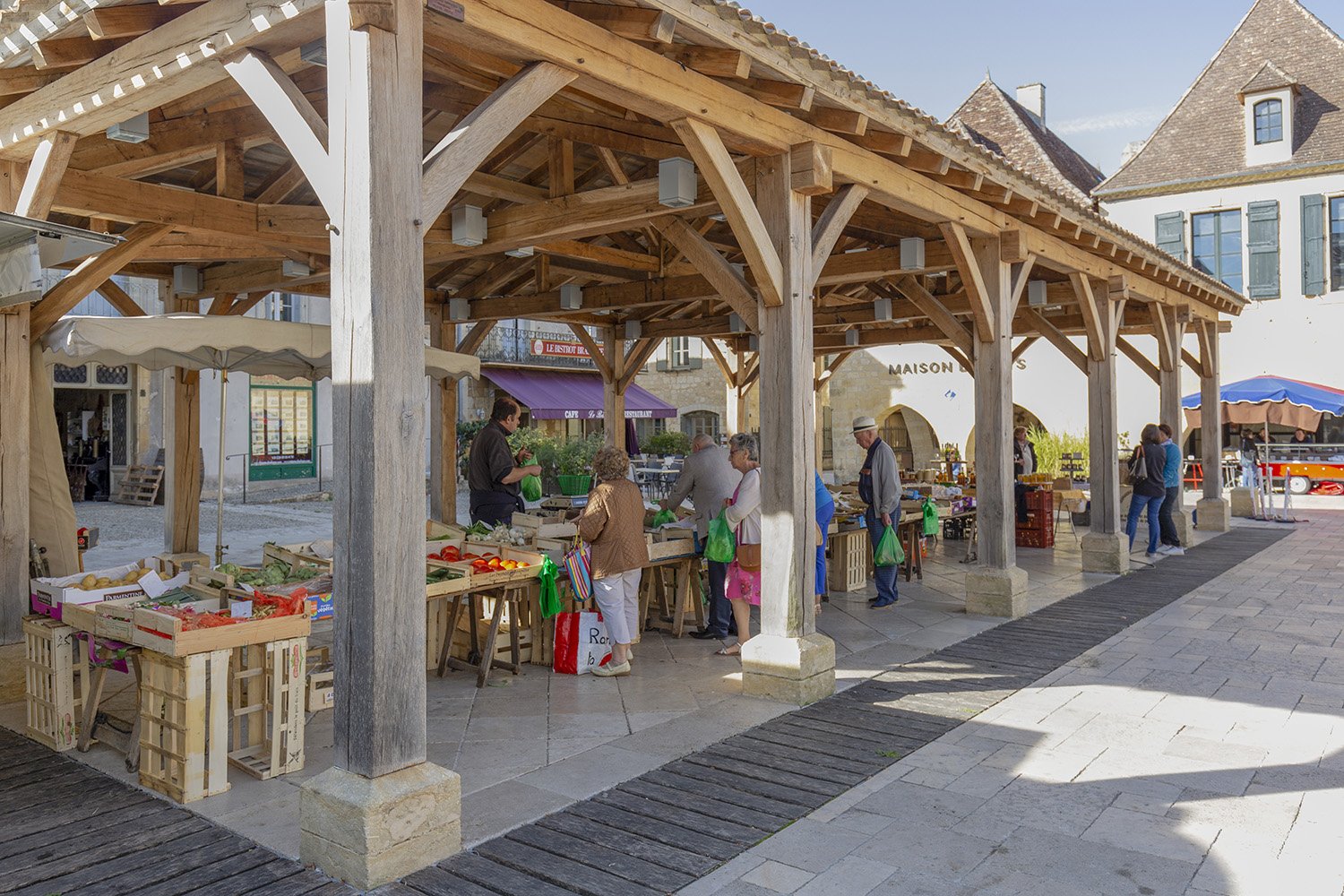 French local market in the Dordogne