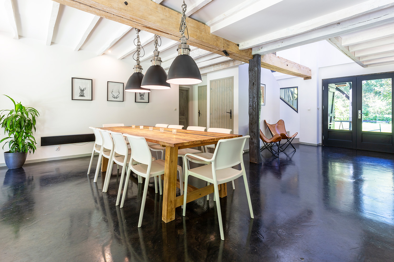 Beautiful Gite dining area with entrance in background