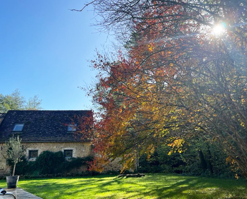 Garden of of a luxury Gite in the Dordogne