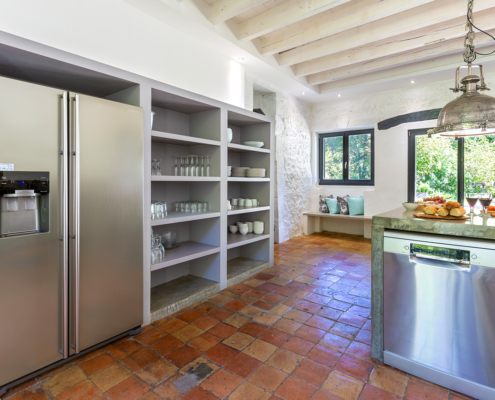 Luxury fitted kitchen appliances in gite kitchen