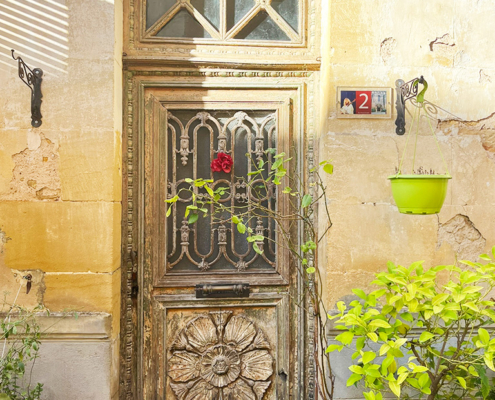 Pretty front door in Cadouin, Perigord