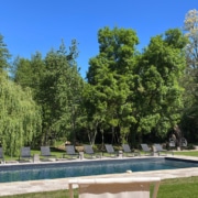 Wonderful swimming pool area at the Dordogne gite