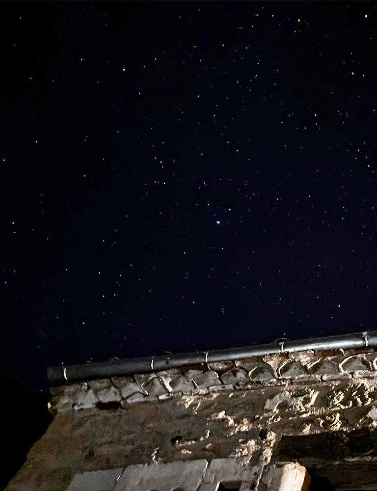 Relaxing under the stars Starry night sky in France